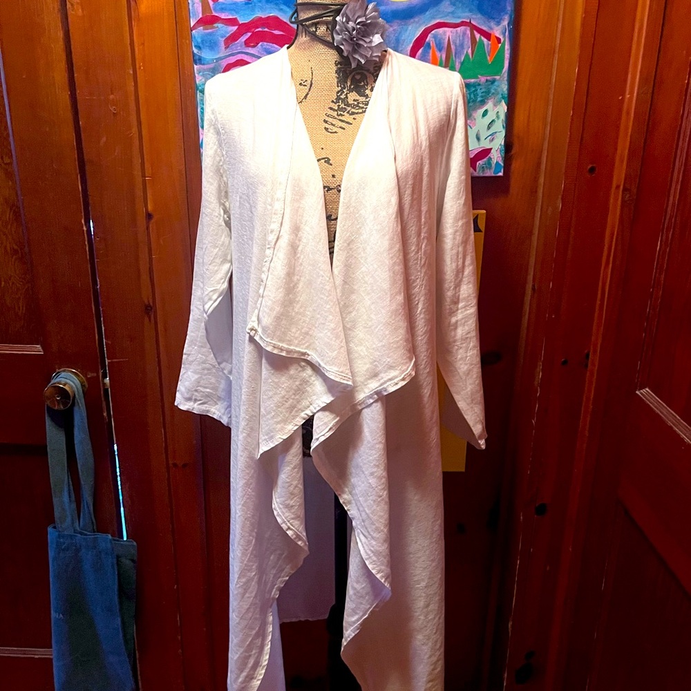 SAGA White Linen Duster